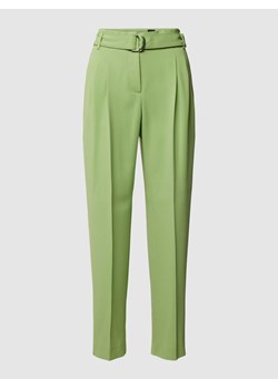 Spodnie materiałowe o kroju regular fit z paskiem model ‘Tapiah’ ze sklepu Peek&Cloppenburg  w kategorii Spodnie damskie - zdjęcie 169652253