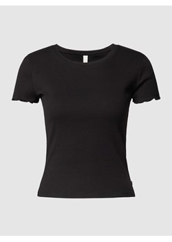 T-shirt krótki z efektem prążkowania ze sklepu Peek&Cloppenburg  w kategorii Bluzki damskie - zdjęcie 169652613