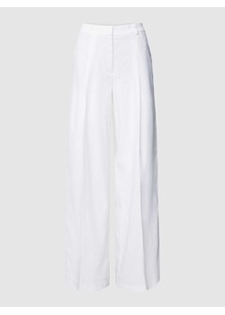 Spodnie lniane z szeroką nogawką i zakładkami w pasie model ‘MIRA’ ze sklepu Peek&Cloppenburg  w kategorii Spodnie damskie - zdjęcie 169652832