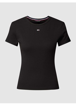 T-shirt o kroju slim fit z efektem prążkowania model ‘ESSENTIAL’ ze sklepu Peek&Cloppenburg  w kategorii Bluzki damskie - zdjęcie 169653202
