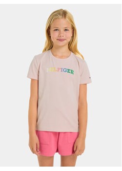 Tommy Hilfiger T-Shirt Monotype KG0KG07851 M Różowy Regular Fit ze sklepu MODIVO w kategorii Bluzki dziewczęce - zdjęcie 169657830