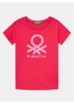 United Colors Of Benetton T-Shirt 3096G10D7 Różowy Regular Fit ze sklepu MODIVO w kategorii Bluzki dziewczęce - zdjęcie 169658133