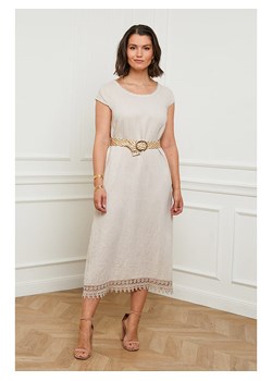 Curvy Lady Lniana sukienka w kolorze beżowym ze sklepu Limango Polska w kategorii Sukienki - zdjęcie 169658871