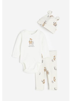 H & M - Dżersejowy komplet 3-częściowy - Biały ze sklepu H&M w kategorii Komplety niemowlęce - zdjęcie 169674991