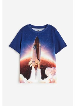 H & M - Dżersejowy T-shirt z nadrukiem - Niebieski ze sklepu H&M w kategorii Bluzki dziewczęce - zdjęcie 169675010