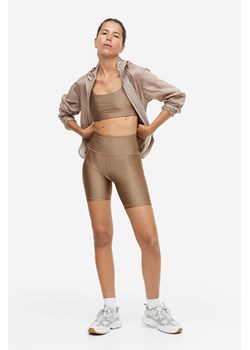 H & M - Krótkie legginsy sportowe High Shine DryMove - Beżowy ze sklepu H&M w kategorii Szorty - zdjęcie 169675104