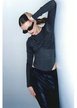 H & M - Drapowane body z dżerseju - Szary ze sklepu H&M w kategorii Bluzki damskie - zdjęcie 169675254