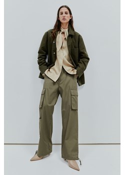 H & M - Spodnie cargo z diagonalu - Zielony ze sklepu H&M w kategorii Spodnie damskie - zdjęcie 169675333