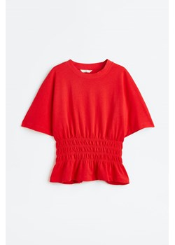 H & M - Top z elastycznym marszczeniem - Czerwony ze sklepu H&M w kategorii Bluzki damskie - zdjęcie 169675352