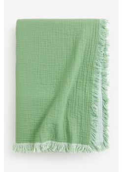H & M - Bawełniana narzuta na łóżko - Zielony ze sklepu H&M w kategorii Narzuty i kapy - zdjęcie 169675411