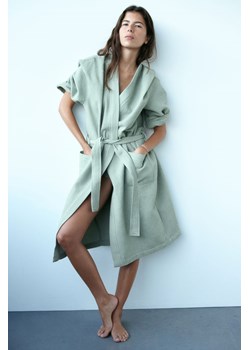 H & M - Szlafrok w waflowy splot - Zielony ze sklepu H&M w kategorii Szlafroki damskie - zdjęcie 169675443
