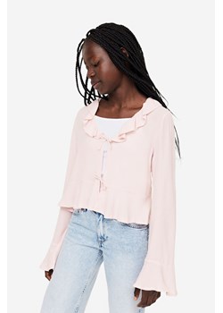 H & M - Bluzka z wiązaniem z przodu - Różowy ze sklepu H&M w kategorii Bluzki dziewczęce - zdjęcie 169675504