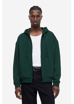 H & M - Rozpinana bluza z kapturem Loose Fit - Zielony ze sklepu H&M w kategorii Bluzy męskie - zdjęcie 169675843