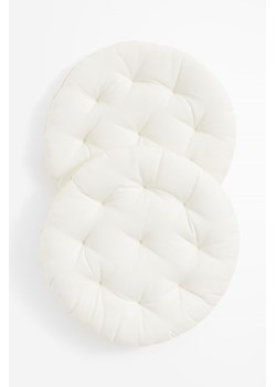 H & M - Okrągła poduszka na krzesło 2-pak - Biały ze sklepu H&M w kategorii Tekstylia ogrodowe - zdjęcie 169675850