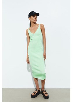 H & M - Sukienka bodycon z dzianiny w prążki - Zielony ze sklepu H&M w kategorii Sukienki - zdjęcie 169675951