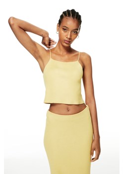 H & M - Dzianinowy top na ramiączkach - Żółty ze sklepu H&M w kategorii Bluzki damskie - zdjęcie 169675994