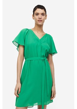 H & M - Szyfonowa sukienka z dekoltem w serek - Zielony ze sklepu H&M w kategorii Sukienki - zdjęcie 169676004