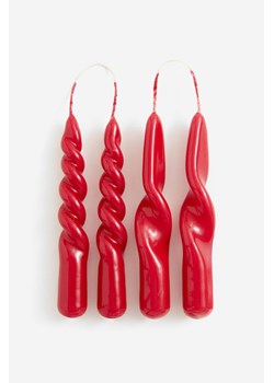H & M - Spiralna świeczka miniaturowa 4-pak - Czerwony ze sklepu H&M w kategorii Świece i dyfuzory - zdjęcie 169676092