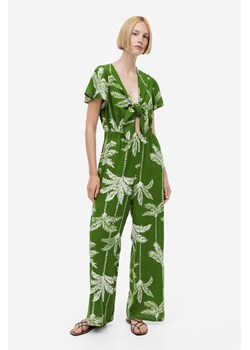 H & M - Kombinezon z domieszką lnu - Zielony ze sklepu H&M w kategorii Kombinezony damskie - zdjęcie 169676134