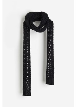 H & M - Wąski ażurowy szalik - Czarny ze sklepu H&M w kategorii Szaliki i chusty damskie - zdjęcie 169676161
