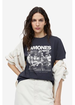 H & M - T-shirt z motywem - Szary ze sklepu H&M w kategorii Bluzki damskie - zdjęcie 169676162