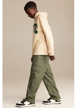 H & M - Bawełniane spodnie cargo z podszewką - Zielony ze sklepu H&M w kategorii Spodnie chłopięce - zdjęcie 169676163