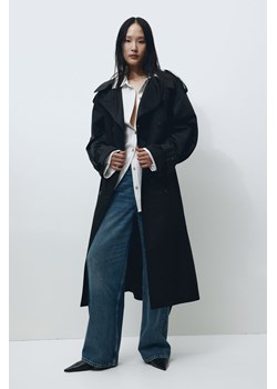 H & M - Dwurzędowy trencz - Czarny ze sklepu H&M w kategorii Płaszcze damskie - zdjęcie 169676180
