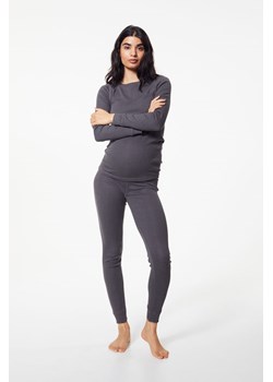 H & M - MAMA Komplet 2-częściowy z topem i spodniami - Szary ze sklepu H&M w kategorii Spodnie ciążowe - zdjęcie 169676204