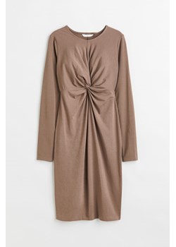 H & M - MAMA Drapowana sukienka dżersejowa - Brązowy ze sklepu H&M w kategorii Sukienki ciążowe - zdjęcie 169676390