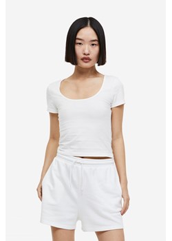 H & M - Top z bawełnianego dżerseju - Biały ze sklepu H&M w kategorii Bluzki damskie - zdjęcie 169676444