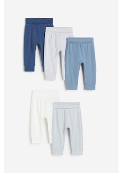 H & M - Bawełniane spodnie 5-pak - Niebieski ze sklepu H&M w kategorii Spodnie i półśpiochy - zdjęcie 169676561