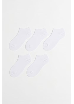 H & M - Krótkie skarpety 5-pak - Biały ze sklepu H&M w kategorii Skarpetki damskie - zdjęcie 169676590