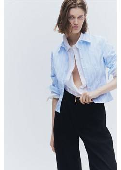 H & M - Dopasowana koszula popelinowa - Niebieski ze sklepu H&M w kategorii Koszule damskie - zdjęcie 169676593