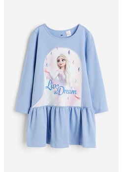 H & M - Bawełniana sukienka we wzory - Niebieski ze sklepu H&M w kategorii Sukienki dziewczęce - zdjęcie 169676772