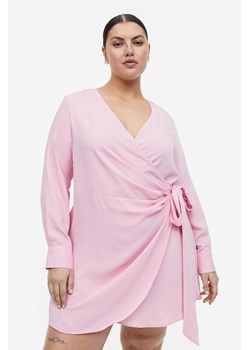 H & M - Kopertowa sukienka - Różowy ze sklepu H&M w kategorii Sukienki - zdjęcie 169676782