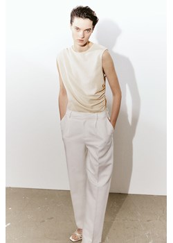 H & M - Drapowany top bez rękawów - Beżowy ze sklepu H&M w kategorii Bluzki damskie - zdjęcie 169676813