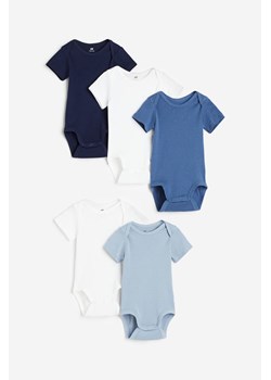 H & M - Bawełniane body 5-pak - Niebieski ze sklepu H&M w kategorii Body niemowlęce - zdjęcie 169676962