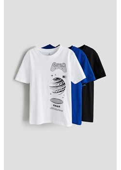 H & M - Bawełniany T-shirt 3-pak - Niebieski ze sklepu H&M w kategorii T-shirty chłopięce - zdjęcie 169677173
