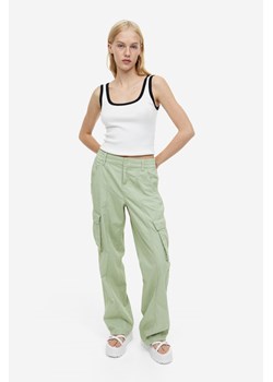 H & M - Płócienne spodnie cargo - Zielony ze sklepu H&M w kategorii Spodnie damskie - zdjęcie 169677340