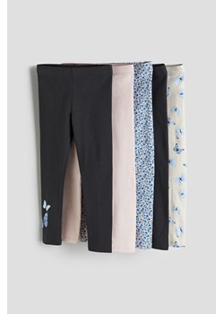 H & M - Legginsy 5-pak - Szary ze sklepu H&M w kategorii Spodnie dziewczęce - zdjęcie 169677342