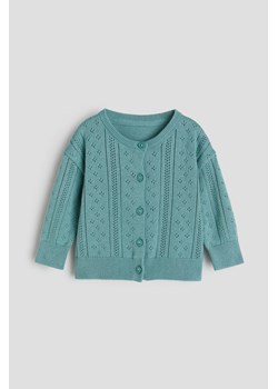 H & M - Ażurowy kardigan - Zielony ze sklepu H&M w kategorii Bluzy i swetry - zdjęcie 169677350