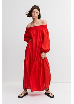 H & M - Sukienka oversize z odkrytymi ramionami - Czerwony ze sklepu H&M w kategorii Sukienki - zdjęcie 169677551