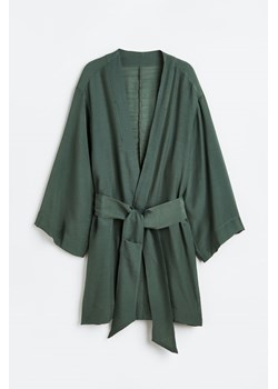 H & M - Plażowa tunika z wiązanym paskiem - Zielony ze sklepu H&M w kategorii Odzież plażowa - zdjęcie 169677570