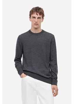 H & M - Sweter z wełny merynosowej Slim Fit - Szary ze sklepu H&M w kategorii Swetry męskie - zdjęcie 169677590
