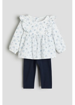 H & M - Komplet 2-częściowy z bluzką i legginsami - Niebieski ze sklepu H&M w kategorii Komplety niemowlęce - zdjęcie 169677601