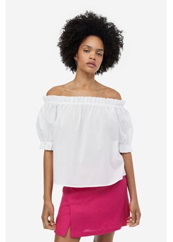 H & M - Top z odkrytymi ramionami - Biały ze sklepu H&M w kategorii Bluzki damskie - zdjęcie 169677602