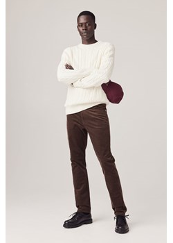 H & M - Spodnie sztruksowe Slim Fit - Brązowy ze sklepu H&M w kategorii Spodnie męskie - zdjęcie 169677613