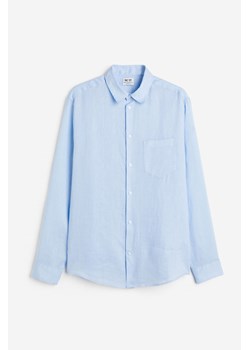 H & M - Lniana koszula Regular Fit - Niebieski ze sklepu H&M w kategorii Koszule męskie - zdjęcie 169677661