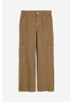 H & M - Szerokie spodnie cargo - Beżowy ze sklepu H&M w kategorii Spodnie damskie - zdjęcie 169677700