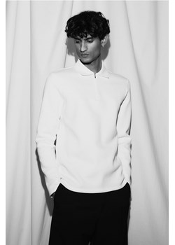 H & M - Top polo z suwakiem Slim Fit - Biały ze sklepu H&M w kategorii T-shirty męskie - zdjęcie 169677754